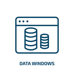 Poster - data windows icon from user interface collection. thin linear data windows, data, software outline i