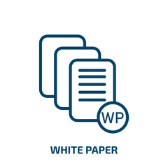 Poster - white paper icon from user interface collection. thin linear white paper, paper, page outline icon i