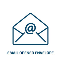 Poster - email opened envelope icon from user interface collection. Thin linear email opened envelope, mail, post outline icon isolated on white background. Line vector email opened envelope sign, symbol for