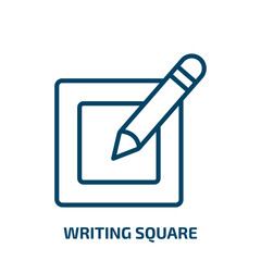 Poster - writing square icon from user interface collection. Thin linear writing square, square, computer outline icon isolated on white background. Line vector writing square sign, symbol for web and mobile