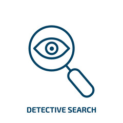 Poster - detective search icon from user interface collection. Thin linear detective search, search, optical outline icon isolated on white background. Line vector detective search sign, symbol for web and