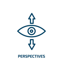 Poster - perspectives icon from user interface collection. Thin linear perspectives, perspective, isometric outline icon isolated on white background. Line vector perspectives sign, symbol for web and mobile