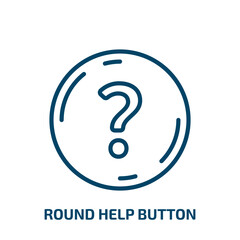 Poster - round help button icon from user interface collection. thin linear round help button, button, help o