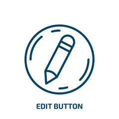 Poster - edit button icon from user interface collection. thin linear edit button, button, internet outline i