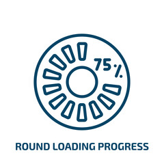 Poster - round loading progress icon from user interface collection. Thin linear round loading progress, loader, bar outline icon isolated on white background. Line vector round loading progress sign, symbol