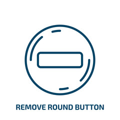 Poster - remove round button icon from user interface collection. Thin linear remove round button, remove, cancel outline icon isolated on white background. Line vector remove round button sign, symbol for web