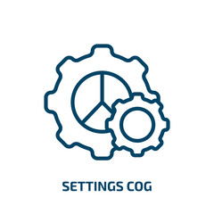 Poster - settings cog icon from user interface collection. Thin linear settings cog, cog, wheel outline icon isolated on white background. Line vector settings cog sign, symbol for web and mobile