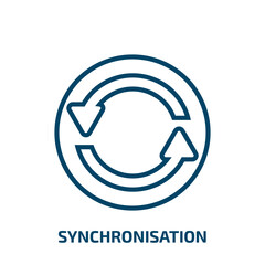 Poster - synchronisation icon from user interface collection. Thin linear synchronisation, computer, business outline icon isolated on white background. Line vector synchronisation sign, symbol for web and