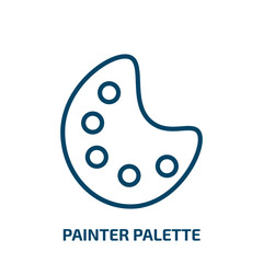 Poster - painter palette icon from user interface collection. Thin linear painter palette, paint, palette outline icon isolated on white background. Line vector painter palette sign, symbol for web and mobile