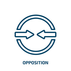 Poster - opposition icon from user interface collection. Thin linear opposition, opposite, arrow outline icon isolated on white background. Line vector opposition sign, symbol for web and mobile