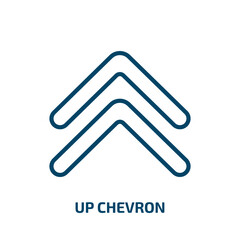 Poster - up chevron icon from user interface collection. Thin linear up chevron, arrow, up outline icon isolated on white background. Line vector up chevron sign, symbol for web and mobile