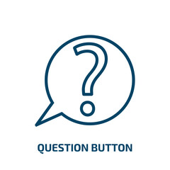 Poster - question button icon from user interface collection. thin linear question button, button, question o