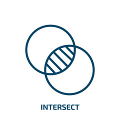 Poster - intersect icon from user interface collection. Thin linear intersect, junction, road outline icon isolated on white background. Line vector intersect sign, symbol for web and mobile