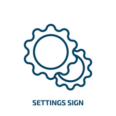 Poster - settings sign icon from user interface collection. Thin linear settings sign, computer, website outline icon isolated on white background. Line vector settings sign sign, symbol for web and mobile
