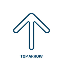 Poster - top arrow icon from user interface collection. Thin linear top arrow, arrow, top outline icon isolated on white background. Line vector top arrow sign, symbol for web and mobile