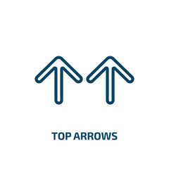Poster - top arrows icon from user interface collection. Thin linear top arrows, arrow, top outline icon isolated on white background. Line vector top arrows sign, symbol for web and mobile