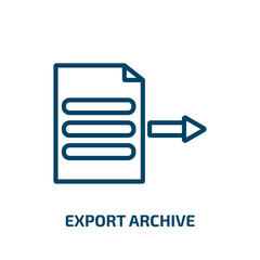 Poster - export archive icon from user interface collection. thin linear export archive, data, document outli