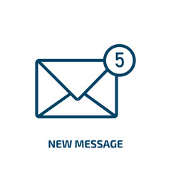 Poster - new message icon from user interface collection. Thin linear new message, new, message outline icon isolated on white background. Line vector new message sign, symbol for web and mobile