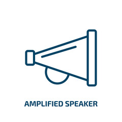 Poster - amplified speaker icon from user interface collection. Thin linear amplified speaker, voice, sound outline icon isolated on white background. Line vector amplified speaker sign, symbol for web and