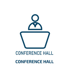 Poster - conference hall icon from user interface collection. thin linear conference hall, conference, hall o