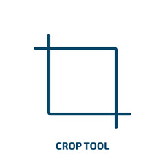 Poster - crop tool icon from user interface collection. Thin linear crop tool, crop, tool outline icon isolated on white background. Line vector crop tool sign, symbol for web and mobile