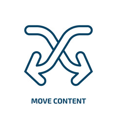 Poster - move content icon from user interface collection. Thin linear move content, content, move outline icon isolated on white background. Line vector move content sign, symbol for web and mobile