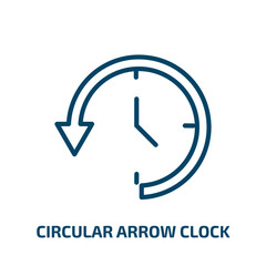 Poster - circular arrow clock icon from user interface collection. Thin linear circular arrow clock, arrow, circular outline icon isolated on white background. Line vector circular arrow clock sign, symbol for