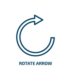 Poster - rotate arrow icon from user interface collection. Thin linear rotate arrow, arrow, rotation outline icon isolated on white background. Line vector rotate arrow sign, symbol for web and mobile