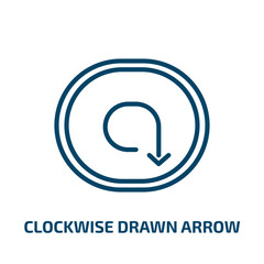 Poster - clockwise drawn arrow icon from user interface collection. thin linear clockwise drawn arrow, arrow,