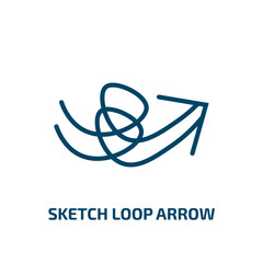 Poster - sketch loop arrow icon from user interface collection. thin linear sketch loop arrow, loop, directio