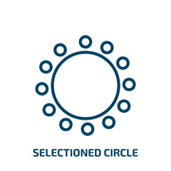 Poster - selectioned circle icon from user interface collection. Thin linear selectioned circle, select, check outline icon isolated on white background. Line vector selectioned circle sign, symbol for web and