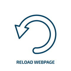 Poster - reload webpage icon from user interface collection. Thin linear reload webpage, arrow, navigation outline icon isolated on white background. Line vector reload webpage sign, symbol for web and mobile