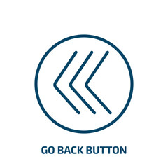Poster - go back button icon from user interface collection. Thin linear go back button, arrow, next outline icon isolated on white background. Line vector go back button sign, symbol for web and mobile