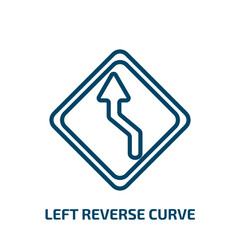 Poster - left reverse curve icon from user interface collection. Thin linear left reverse curve, arrow, curve outline icon isolated on white background. Line vector left reverse curve sign, symbol for web and