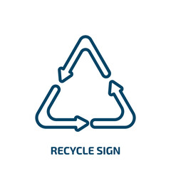 Poster - recycle sign icon from user interface collection. Thin linear recycle sign, recycle, arrow outline icon isolated on white background. Line vector recycle sign sign, symbol for web and mobile