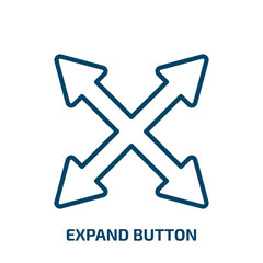 Poster - expand button icon from user interface collection. Thin linear expand button, button, simple outline icon isolated on white background. Line vector expand button sign, symbol for web and mobile