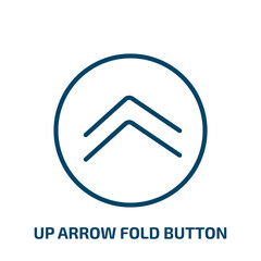 Poster - up arrow fold button icon from user interface collection. Thin linear up arrow fold button, arrow, download outline icon isolated on white background. Line vector up arrow fold button sign, symbol for