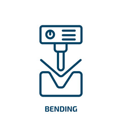Poster - bending icon from user interface collection. thin linear bending, curve, bend outline icon isolated 