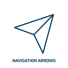 Poster - navigation arrows icon from user interface collection. Thin linear navigation arrows, arrow, up outline icon isolated on white background. Line vector navigation arrows sign, symbol for web and mobile