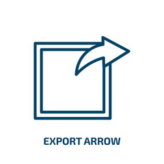 Poster - export arrow icon from user interface collection. Thin linear export arrow, arrow, export outline icon isolated on white background. Line vector export arrow sign, symbol for web and mobile