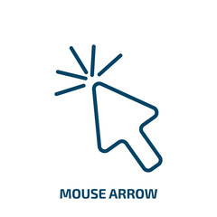 Poster - mouse arrow icon from user interface collection. Thin linear mouse arrow, arrow, cursor outline icon isolated on white background. Line vector mouse arrow sign, symbol for web and mobile