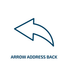 Poster - arrow address back icon from user interface collection. thin linear arrow address back, address, pag