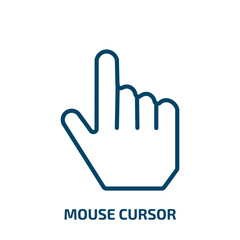 Poster - mouse cursor icon from user interface collection. thin linear mouse cursor, cursor, mouse outline ic