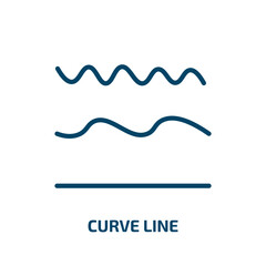 Poster - curve line icon from user interface collection. thin linear curve line, curve, simple outline icon i