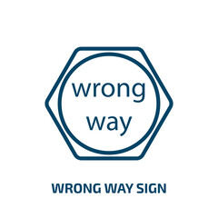 Poster - wrong way sign icon from traffic signs collection. Thin linear wrong way sign, way, wrong outline icon isolated on white background. Line vector wrong way sign sign, symbol for web and mobile