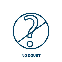 Poster - no doubt icon from traffic signs collection. thin linear no doubt, doubt, person outline icon isolat