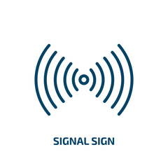 Poster - signal sign icon from traffic signs collection. Thin linear signal sign, signal, attention outline icon isolated on white background. Line vector signal sign sign, symbol for web and mobile