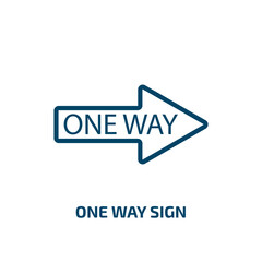 Poster - one way sign icon from traffic signs collection. Thin linear one way sign, road, street outline icon isolated on white background. Line vector one way sign sign, symbol for web and mobile