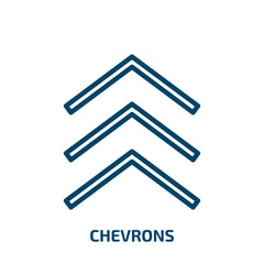 Poster - chevrons icon from army and war collection. thin linear chevrons, chevron, arrow outline icon isolat