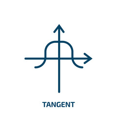 Poster - tangent icon from analytics collection. Thin linear tangent, steel, industry outline icon isolated on white background. Line vector tangent sign, symbol for web and mobile